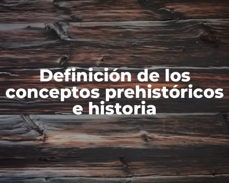Definición de los conceptos prehistóricos e historia