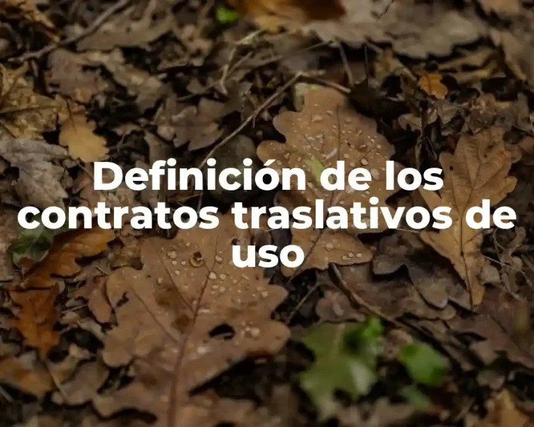 Definición de los contratos traslativos de uso
