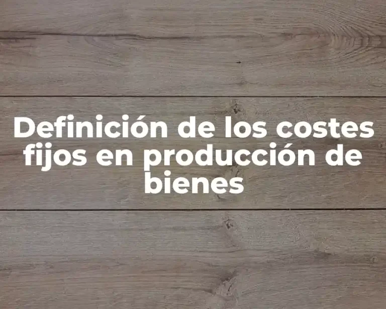 Definición de los costes fijos en producción de bienes