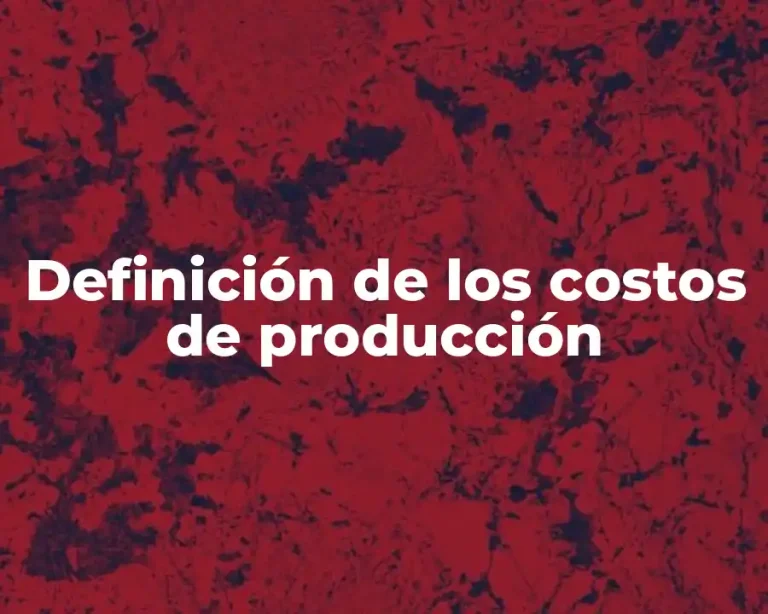 Definición de los costos de producción