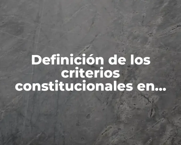 Definición de los criterios constitucionales en materia familiar