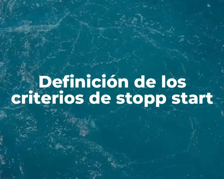 Definición de los criterios de stopp start