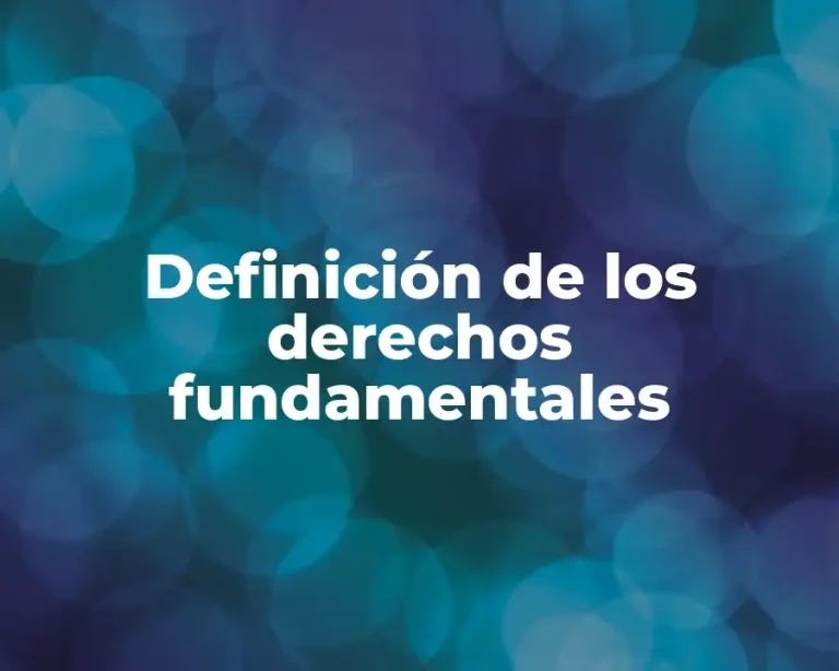 Definición de los derechos fundamentales