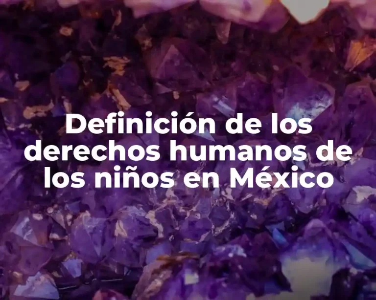 Definición de los derechos humanos de los niños en México