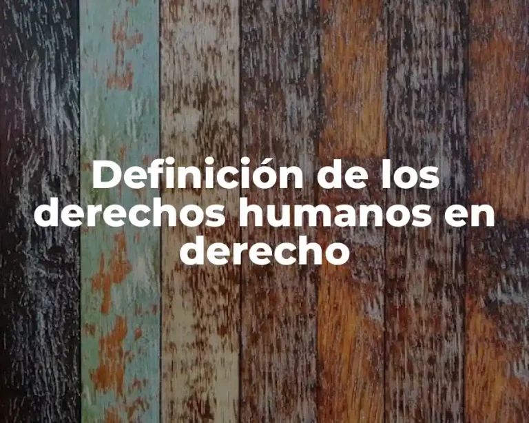 Definición de los derechos humanos en derecho