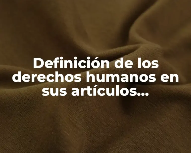 Definición de los derechos humanos en sus artículos 1234567891011