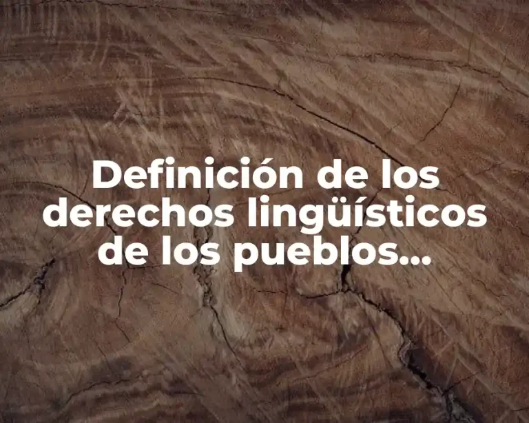 Definición de los derechos lingüísticos de los pueblos indígenas