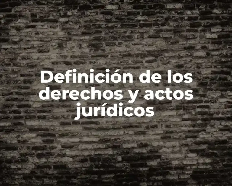 Definición de los derechos y actos jurídicos
