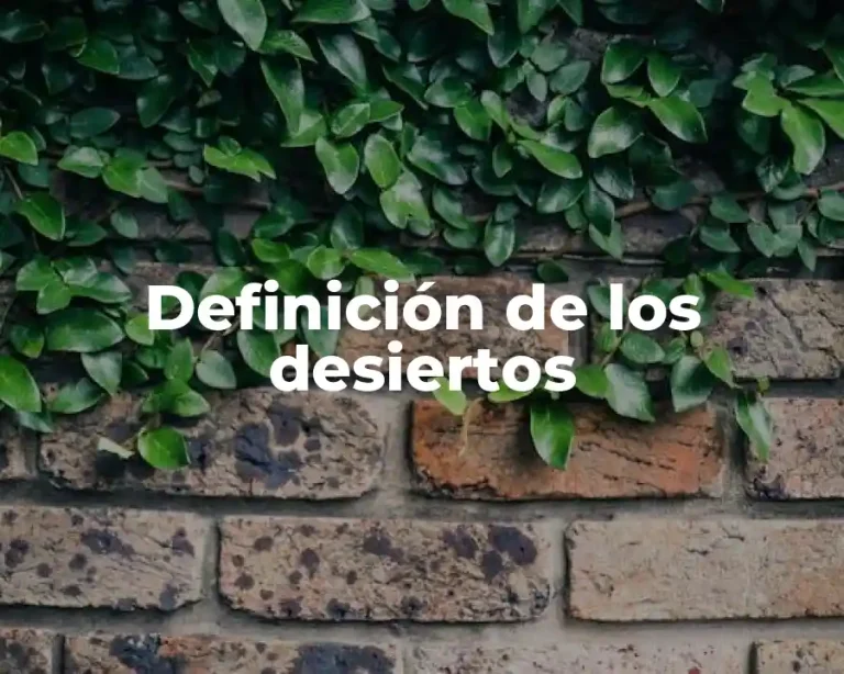 Definición de los desiertos