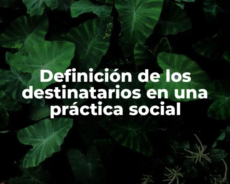 Definición de los destinatarios en una práctica social