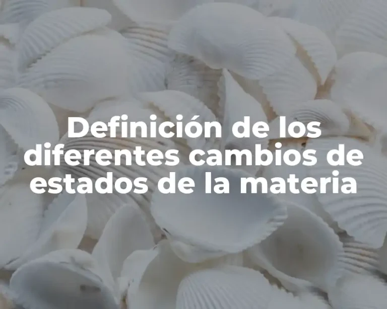 Definición de los diferentes cambios de estados de la materia