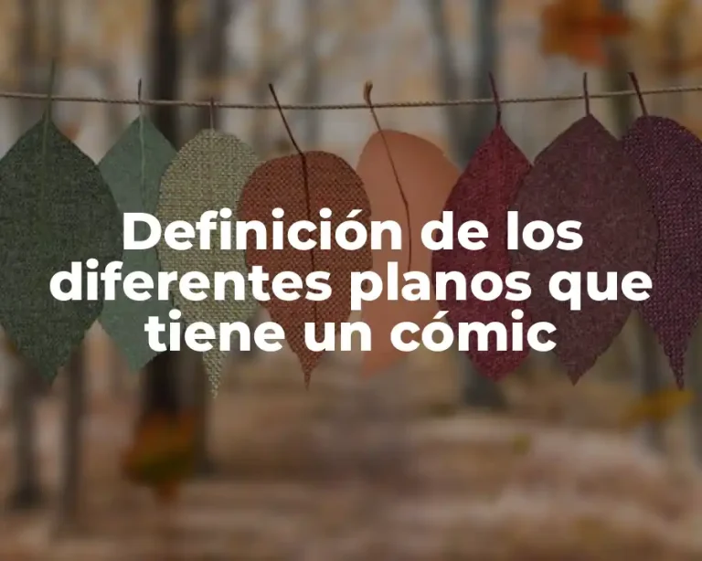 Definición de los diferentes planos que tiene un cómic