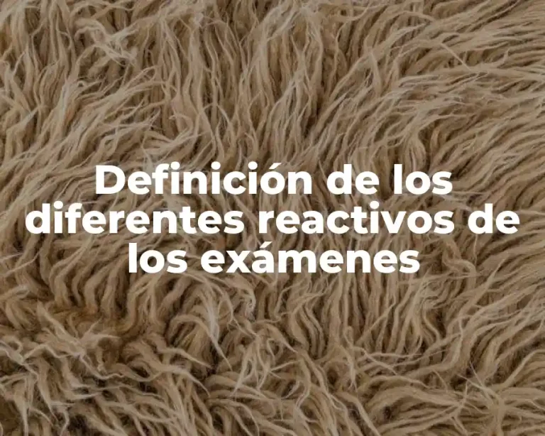 Definición de los diferentes reactivos de los exámenes