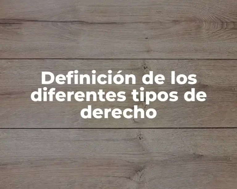 Definición de los diferentes tipos de derecho