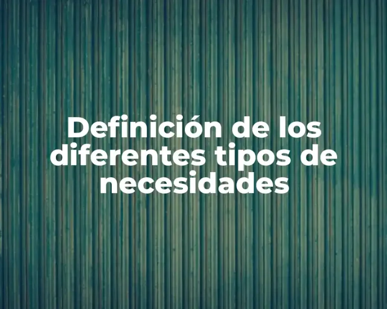 Definición de los diferentes tipos de necesidades