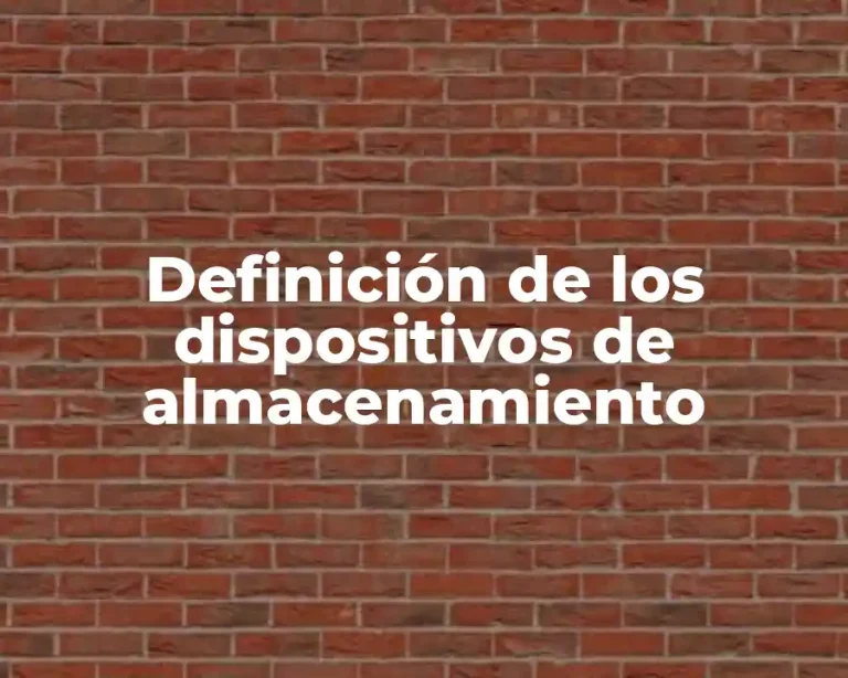 Definición de los dispositivos de almacenamiento
