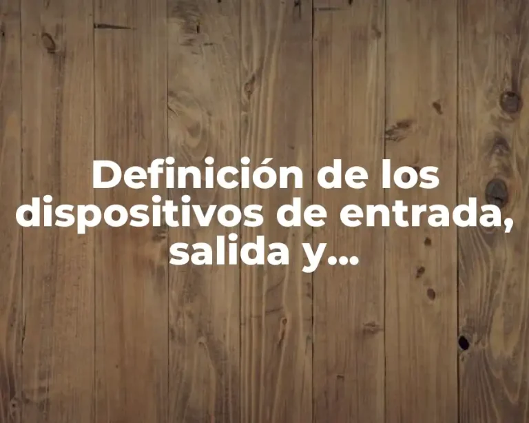 Definición de los dispositivos de entrada, salida y almacenamiento