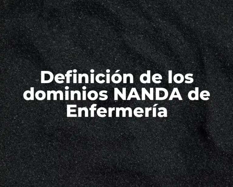 Definición de los dominios NANDA de Enfermería