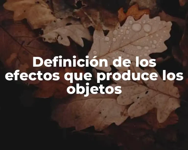 Definición de los efectos que produce los objetos