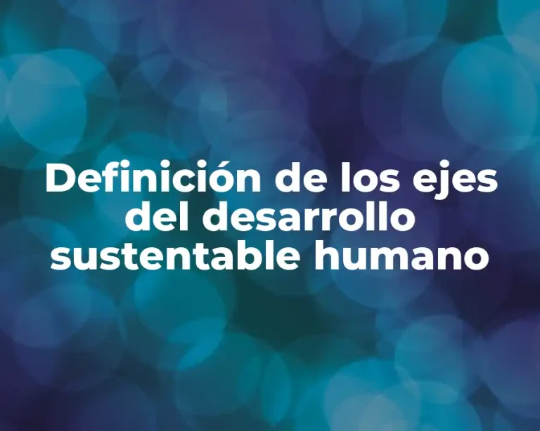 Definición de los ejes del desarrollo sustentable humano