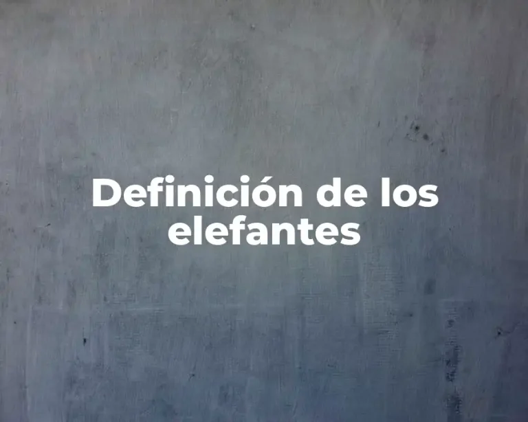 Definición de los elefantes