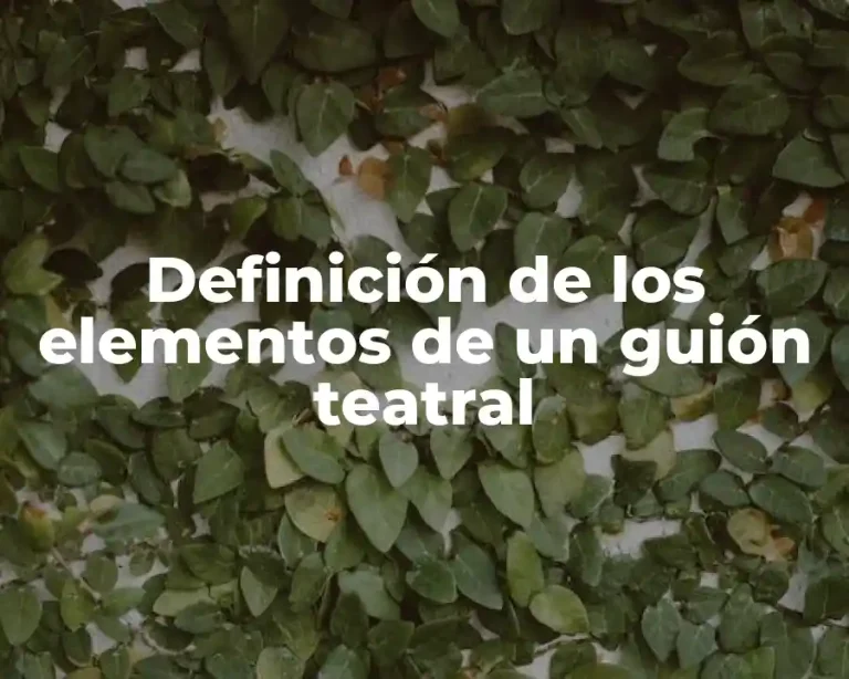 Definición de los elementos de un guión teatral