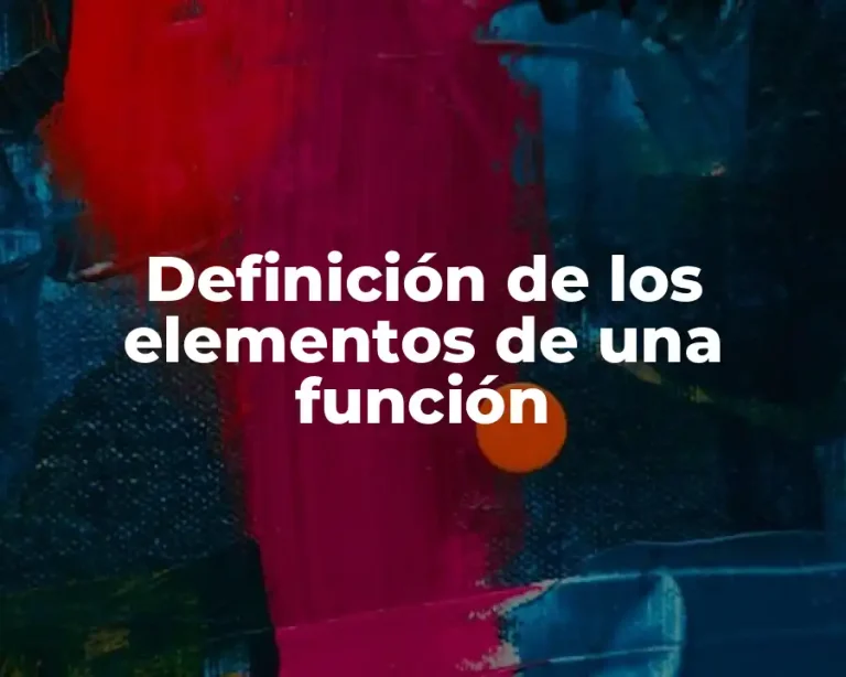 Definición de los elementos de una función