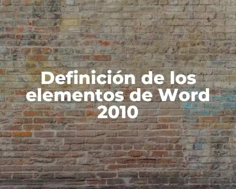Definición de los elementos de Word 2010