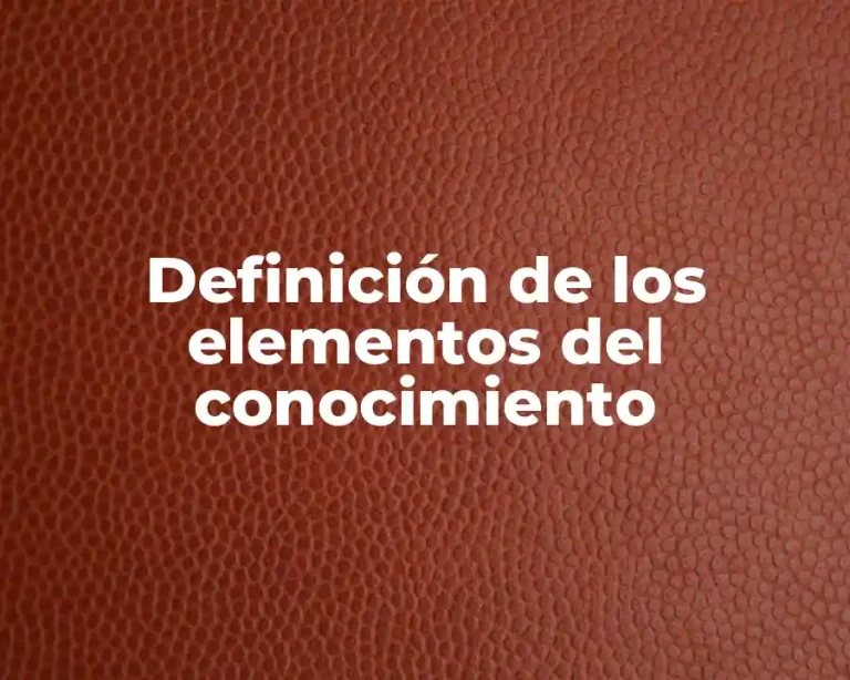 Definición de los elementos del conocimiento
