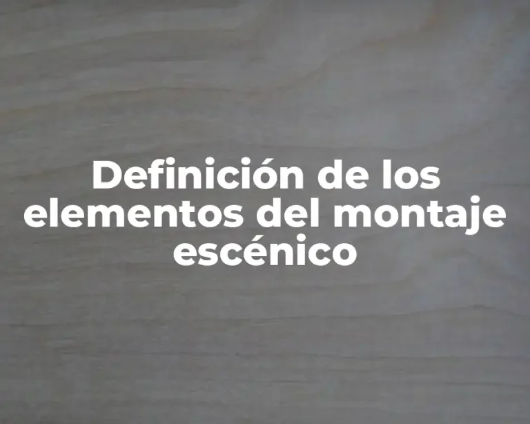 Definición de los elementos del montaje escénico