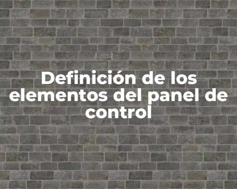 Definición de los elementos del panel de control