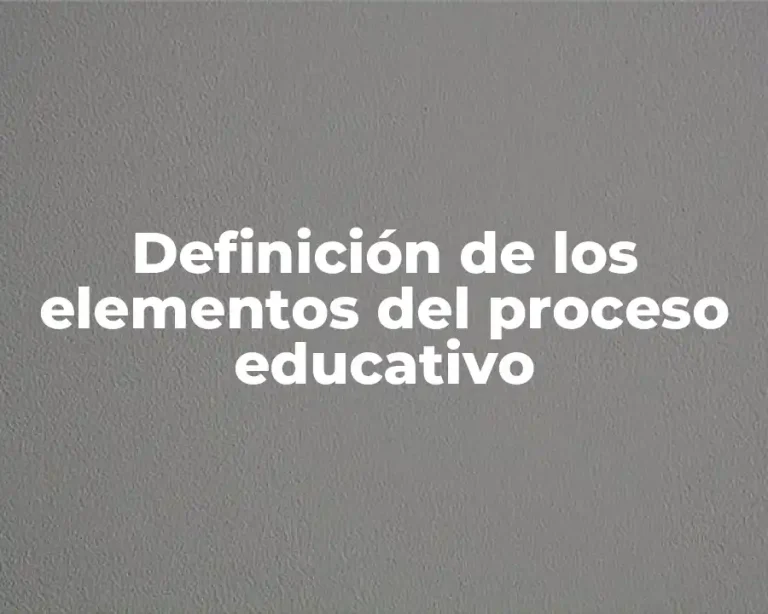 Definición de los elementos del proceso educativo