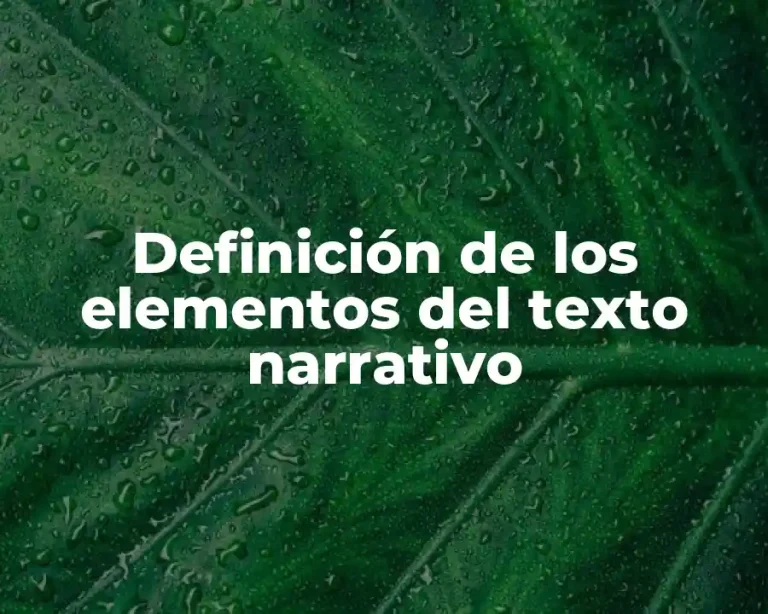 Definición de los elementos del texto narrativo