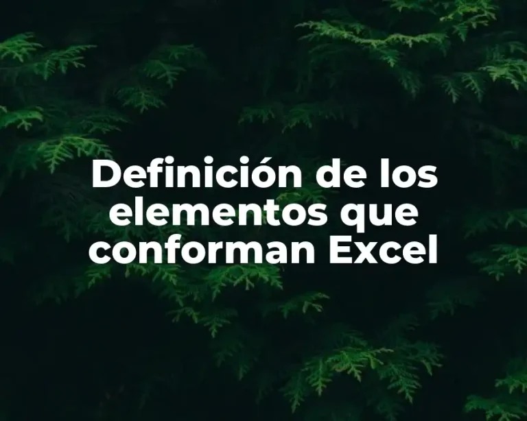 Definición de los elementos que conforman Excel