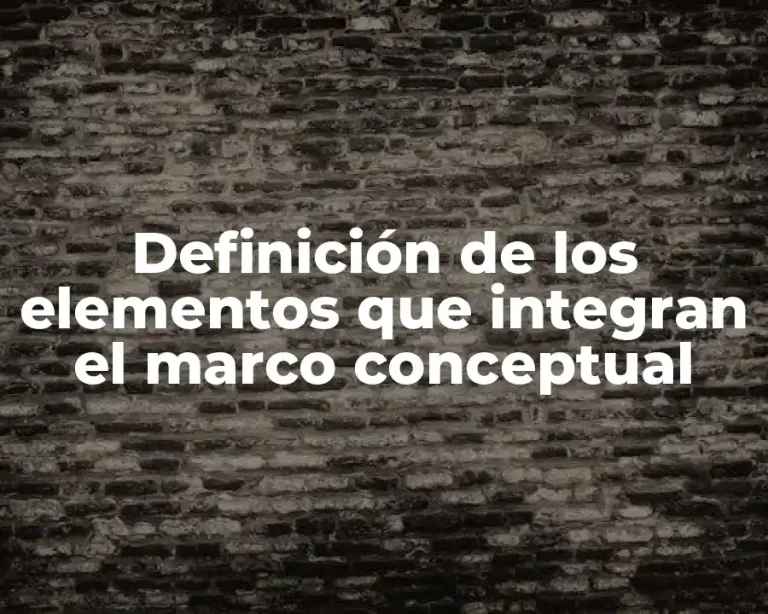 Definición de los elementos que integran el marco conceptual