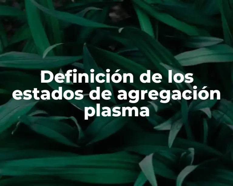 Definición de los estados de agregación plasma