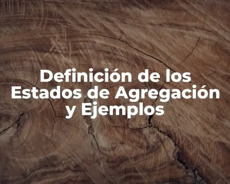 Definición de los Estados de Agregación y Ejemplos