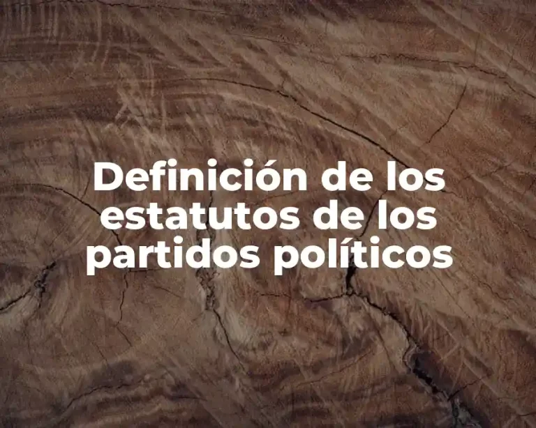 Definición de los estatutos de los partidos políticos