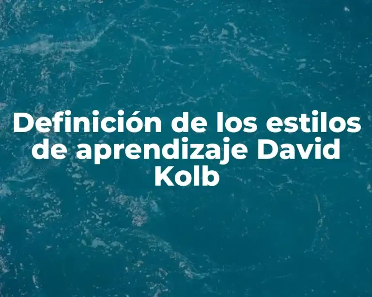 Definición de los estilos de aprendizaje David Kolb