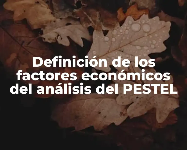 Definición de los factores económicos del análisis del PESTEL