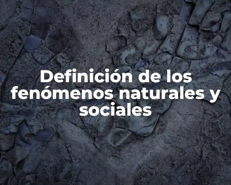 Definición de los fenómenos naturales y sociales