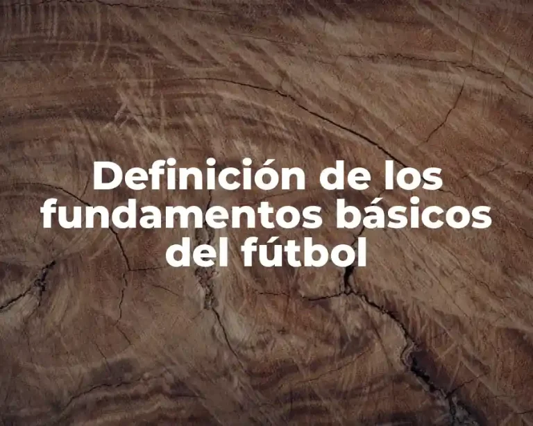 Definición de los fundamentos básicos del fútbol