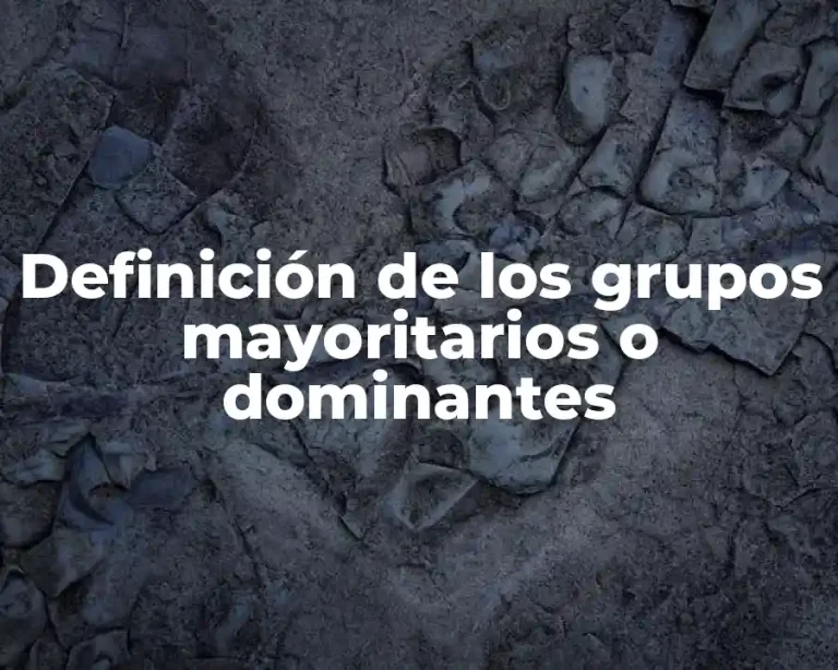Definición de los grupos mayoritarios o dominantes