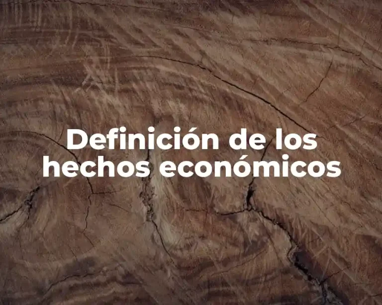 Definición de los hechos económicos