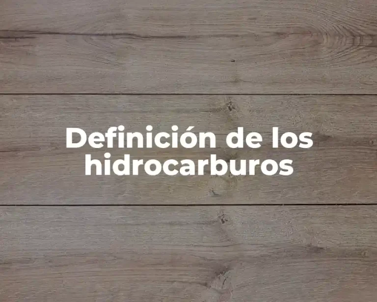Definición de los hidrocarburos