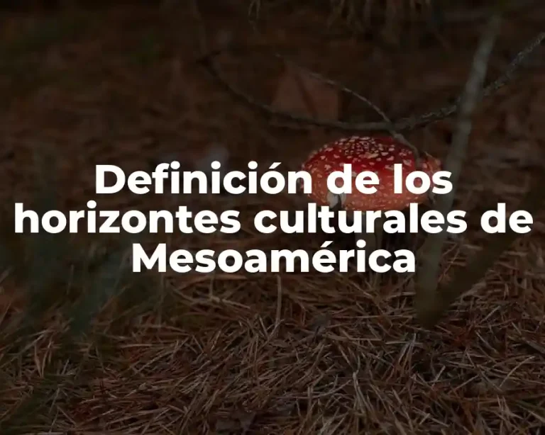 Definición de los horizontes culturales de Mesoamérica