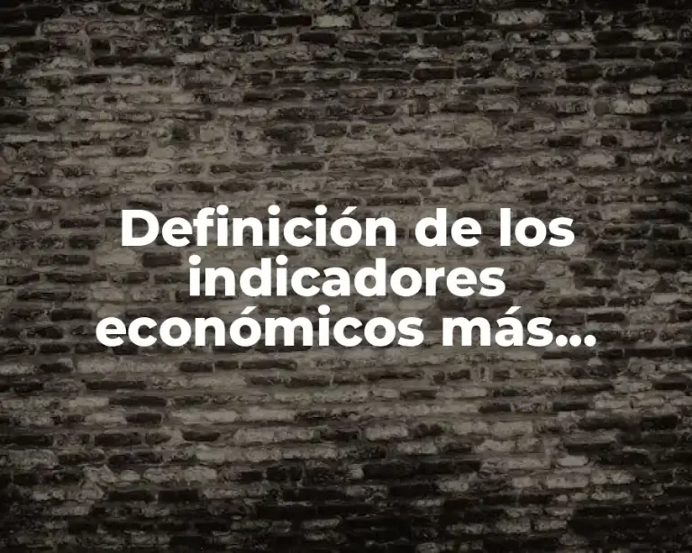 Definición de los indicadores económicos más relevantes