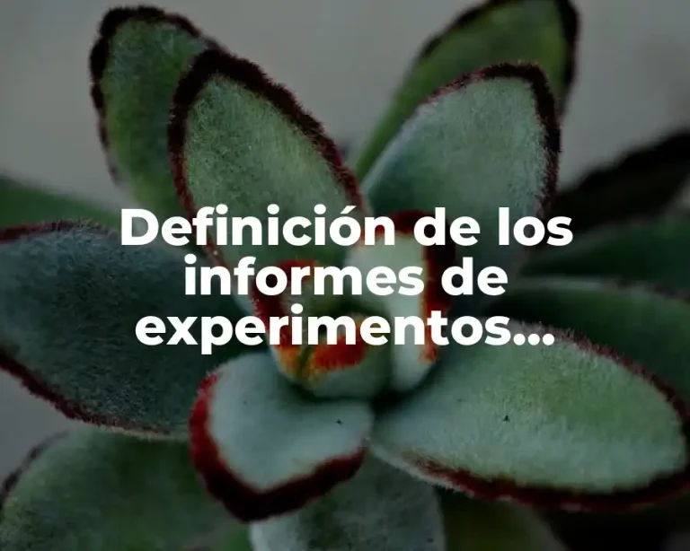 Definición de los informes de experimentos científicos