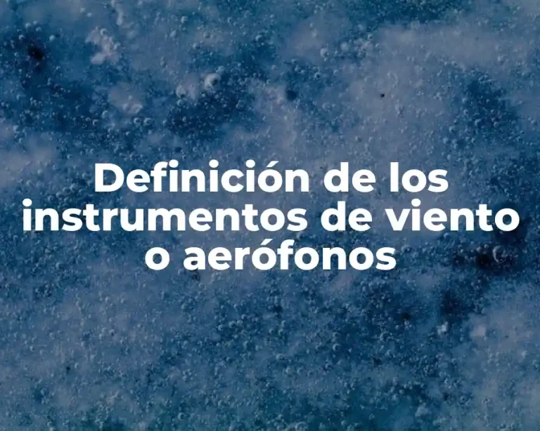 Definición de los instrumentos de viento o aerófonos