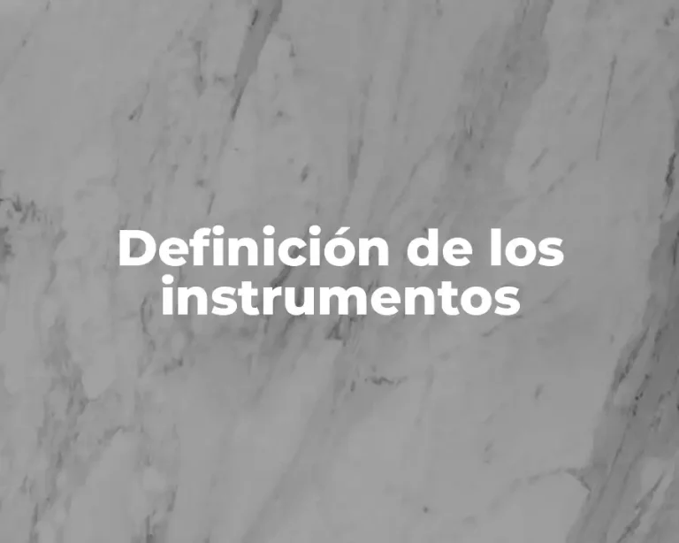 Definición de los instrumentos